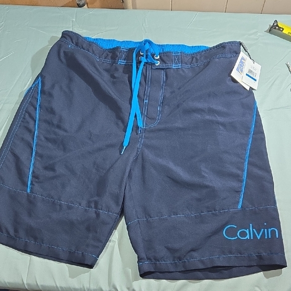 Calvin Klein Other - Calvin Klein XL 50+ UPF/SPF Quick Dry Navy and Blue Board Shorts Swim Trunks
